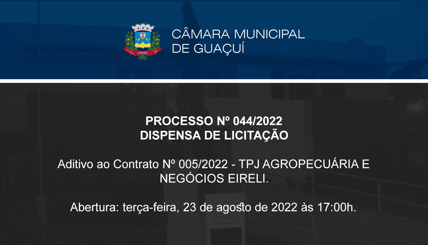 DISPENSA DE LICITAÇÃO.